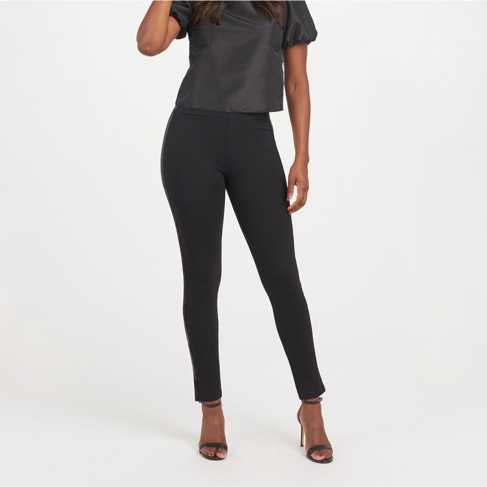 The Perfect Black Pant, Ankle Sequin Tuxedo Skinny